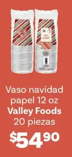 Soriana Híper Valley foods vaso navidad papel oferta