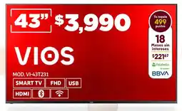 Soriana Híper Vios smart tv 43" oferta