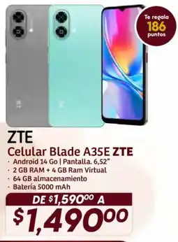 Soriana Híper Zte celular blade A35E oferta