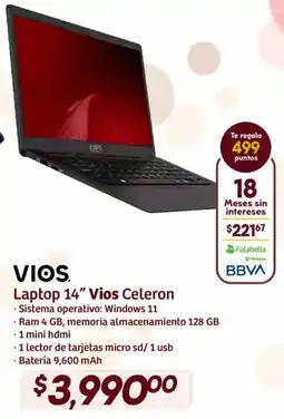 Soriana Híper Vios laptop 14" celeron oferta