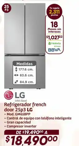 Soriana Híper Lg refrigerador french door 25p3 oferta