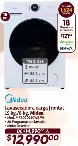 Soriana Híper Midea lavasecadora carga frontal oferta