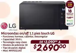 Soriana Híper Lg microondas on/off 1.1 pies touch oferta