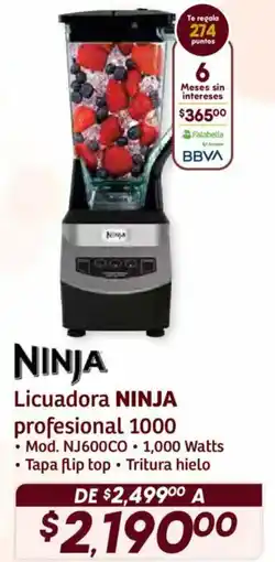Soriana Híper Ninja licuadora profesional 1000 oferta