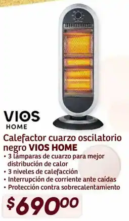 Soriana Híper Vios home calefactor cuarzo oscilatorio negro oferta