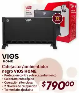 Soriana Híper Vios home calefactor/ambientador negro oferta