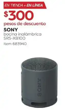 Costco Sony bocina inalámbrica SRS-XB100 oferta