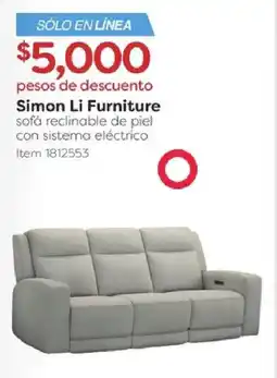Costco simon li furniture sofá reclinable de piel con sistema eléctrico oferta