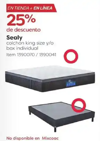 Sealy colchón king size y/o box individual