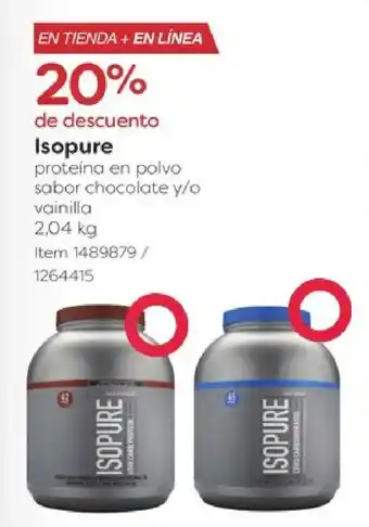 Isopure proteína en polvo sabor chocolate y/o vainilla