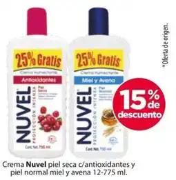 Zorro Nuvel crema piel seca c/antioxidantes y piel normal miel y avena oferta