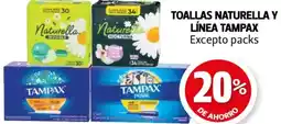 Farmacias Guadalajara Naturella y línea tampax toallas excepto packs oferta