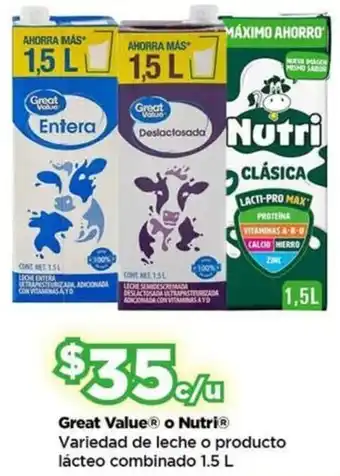 Great value o nutri variedad de leche o producto lácteo combinado