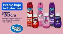 Walmart Great Value aromatizante en aerosol o cono de gel oferta