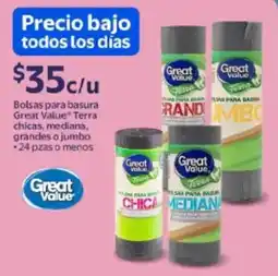 Walmart Great Value Terra bolsas para basura oferta