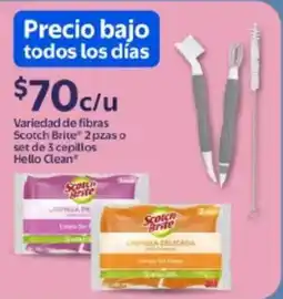 Walmart Scotch Brite fibras o Hello Clean set de 3 cepillos oferta