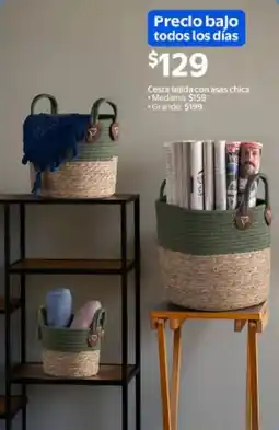 Walmart Cesta tejida con asas chica oferta