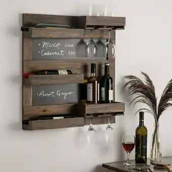 Costco The Rustic Home, Estante de Madera para Vinos con Pizarron oferta