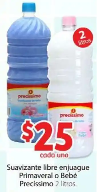 Soriana Híper Suavizante Libre Enjuague Primaveral o Bebé Precíssimo 2 Litros oferta