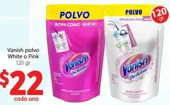 Soriana Híper Vanish Polvo White o Pink 120gr oferta
