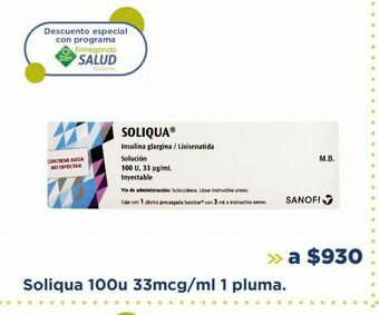Farmacia San Pablo Soliqua 100u 33mcg/ml 1 pluma. oferta