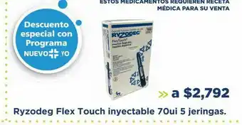 Farmacia San Pablo Ryzodeg flex touch inyectable 70ui 5 jeringas. oferta