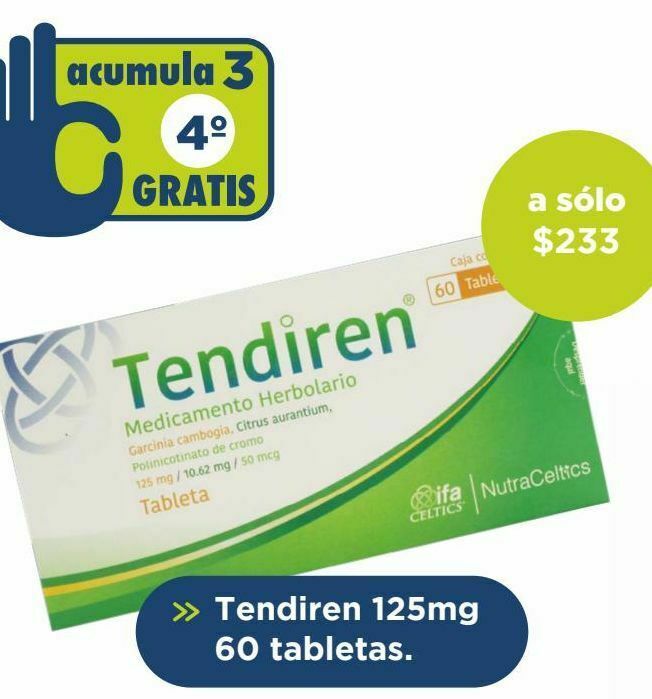 Tendiren 125mg 60 tabletas. oferta en Farmacia San Pablo