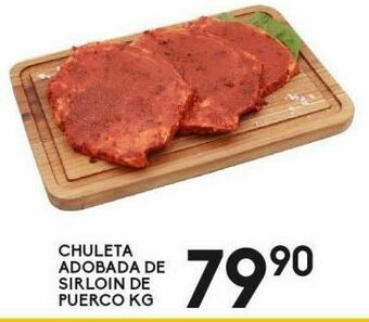 Alsuper Chuleta adobada de sirloin de puerco kg oferta