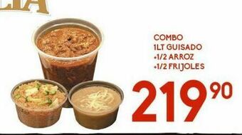 Alsuper Combo 1lt guisado + 1/2 arroz + 1/2 frijoles oferta
