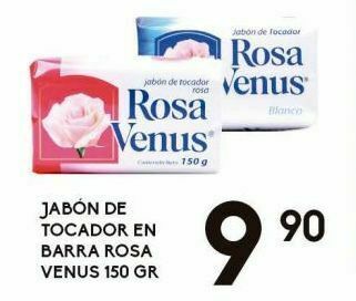 Alsuper Jabón de tocador en barra rosa venus 150g oferta