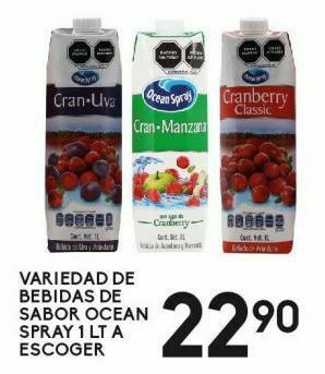 Alsuper Variedad de bebidas ocean spray 1lt oferta