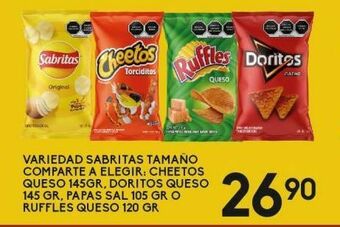 Alsuper Variedad sabritas cheetos, doritos, papas o ruffles oferta