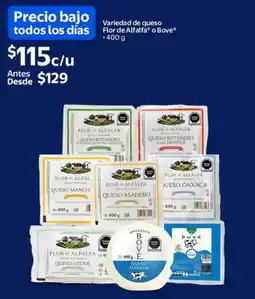 Walmart Flor de Alfalfa o Bove queso oferta