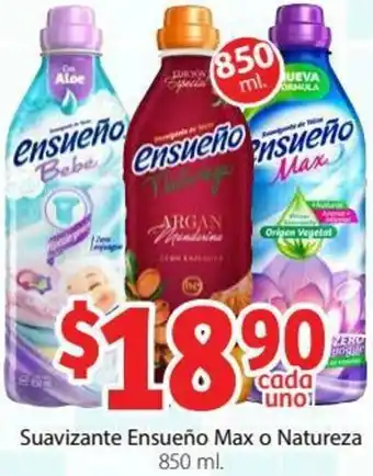 Suavizante Ensueño Max o Natureza 850ml