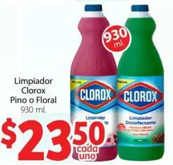 Soriana Híper Limpiador Clorox Pino o Floral 930ml oferta