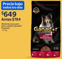 Walmart Ganador premium alimento seco para perro adulto oferta