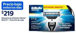 Walmart Gillete maquina de afeitado mach3 + estuche de viaje oferta