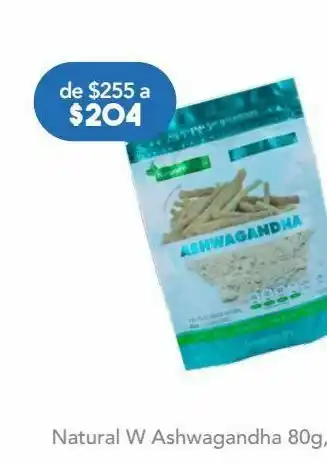 Natural w ashwagandha bol c/80gr