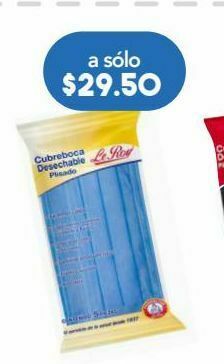 Farmacia San Pablo Le roy cubreboca plisado azul c/5pzs oferta