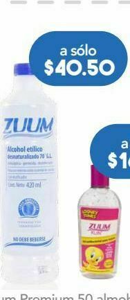 Farmacia San Pablo Zuum alcohol btl c/420ml oferta