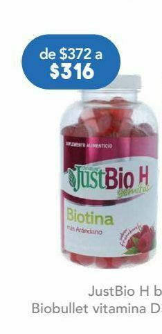 Farmacia San Pablo Just bio h gomitas biotina c/110pzs oferta