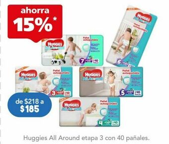 Huggies all around pañales et 3 c/40pzs