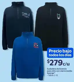 Walmart George sudadera de licencia para niño con cierre medio oferta
