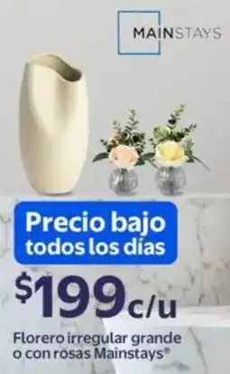 Walmart Mainstays florero irregular grande o con rosas oferta