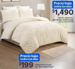 Walmart Set de cobertor y almohadas matrimonial oferta