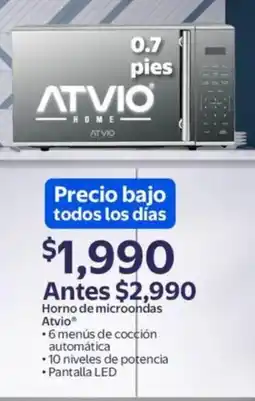 Walmart Atvio horno de microondas oferta