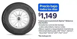 Walmart Alpina llanta para automóvil oferta