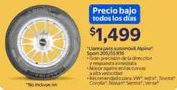 Walmart Alpina llanta para automóvil oferta