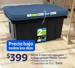 Walmart Plastic trends set de 2 cajas con tapa para trabajo pesado oferta