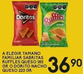 S-Mart A Elegir Tamaño Familiar Sabritas Ruffles Queso 185gr O Doritos Nacho Queso 223gr oferta